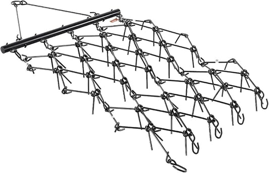 VEVOR Drag Harrow, 4 ft x 5.6 ft Durable Chain Harrow with 80 Sharp Teeth, Suitable for ATV UTV Tractor, Ideal for Soil Preparation, Seeding, Smoothing Landscapes, and Yard Gravel Driveway Maintenance