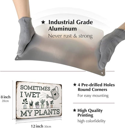 Funny Garden Metal Sign Vintage Outside Garden Decor Gardening Gifts for Women Plants Lovers12" x 8"
