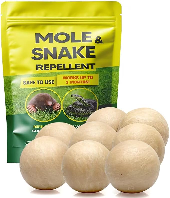 Mole and Snake Repellent for Lawns, Mole Deterrent for Yards, Gopher Repellent, Vole & Groundhog Repellent Outdoor, Armadillo Repellent for Garden, Covers 120 Sq Ft, 8 Packs