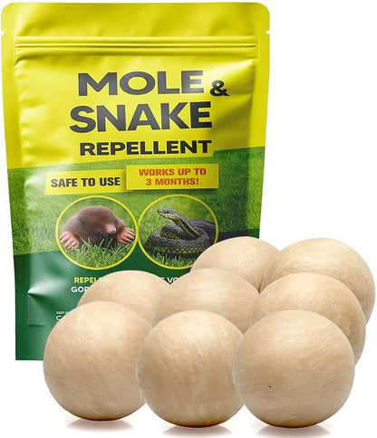 Mole and Snake Repellent for Lawns, Mole Deterrent for Yards, Gopher Repellent, Vole & Groundhog Repellent Outdoor, Armadillo Repellent for Garden, Covers 120 Sq Ft, 8 Packs