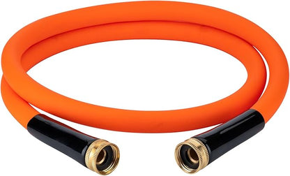 EASTRANS Female to Female Garden Hose 10 ft x 5/8", Heavy Duty Short Water Hose with 3/4" Solid Brass Connector, Flexible, Lightweight, Orange