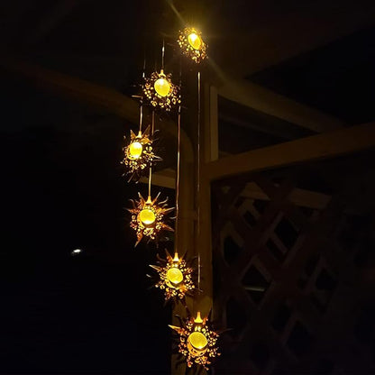 Tryme Sun Solar Wind Chimes for Outside Hanging Garden Lights Solar Christmas Decorations Outdoor for Women, Mother, Grandmother