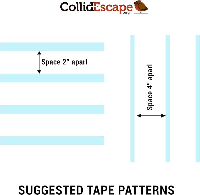 COLLIDESCAPE Spiderweb Clear BirdTape for Windows (3/4" x 20' - Covers 1 to 2 panes) | Bird Tape Decals to Prevent Bird Strike Prevention for Glass | Clear