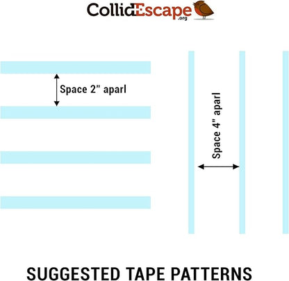 COLLIDESCAPE Spiderweb Clear BirdTape for Windows (3/4" x 20' - Covers 1 to 2 panes) | Bird Tape Decals to Prevent Bird Strike Prevention for Glass | Clear