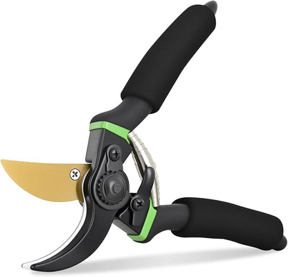 Yesker Pruning Shears for Gardening 8.5" Professional Bypass Garden Scissors Yard Clippers with Sharp SK5 Steel Blade Heavy Duty Hand Pruners for Branch Flower Plant Trimming Cutting Gardening Tools