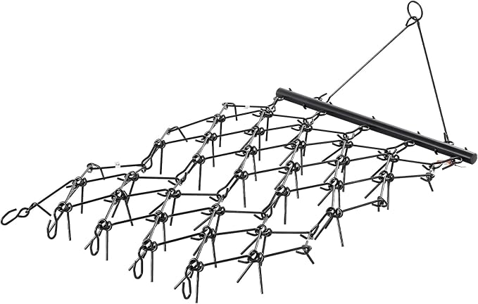 VEVOR Drag Harrow, 4 ft x 5.6 ft Durable Chain Harrow with 80 Sharp Teeth, Suitable for ATV UTV Tractor, Ideal for Soil Preparation, Seeding, Smoothing Landscapes, and Yard Gravel Driveway Maintenance