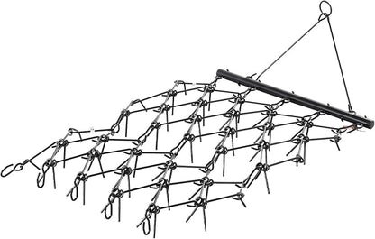 VEVOR Drag Harrow, 4 ft x 5.6 ft Durable Chain Harrow with 80 Sharp Teeth, Suitable for ATV UTV Tractor, Ideal for Soil Preparation, Seeding, Smoothing Landscapes, and Yard Gravel Driveway Maintenance