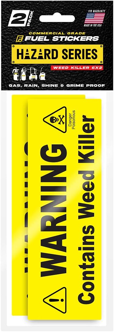Weed Killer Sticker - Warning Signage for Pump and Garden Sprayers: Weather and Fade Resistant, Extreme Stick, Commercial Grade, Weed Killer Labels - USA Made (20 Labels)