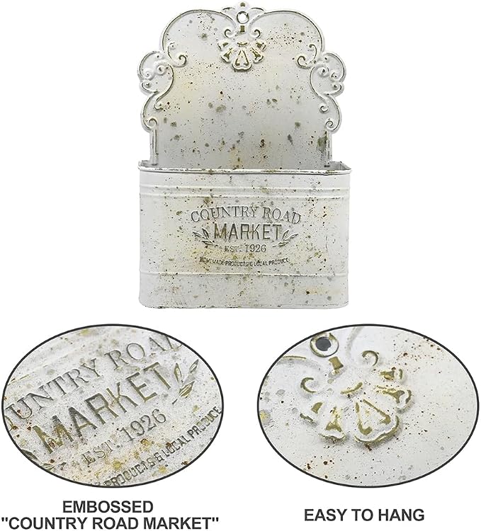 All Chic Metal Wall Planter Wall Mount Planter Wall Haning Planter Outdoor Metal Wall Planter Wall Vases for Flowers Shabby Chic Wall Decor for Rustic Farmhouse