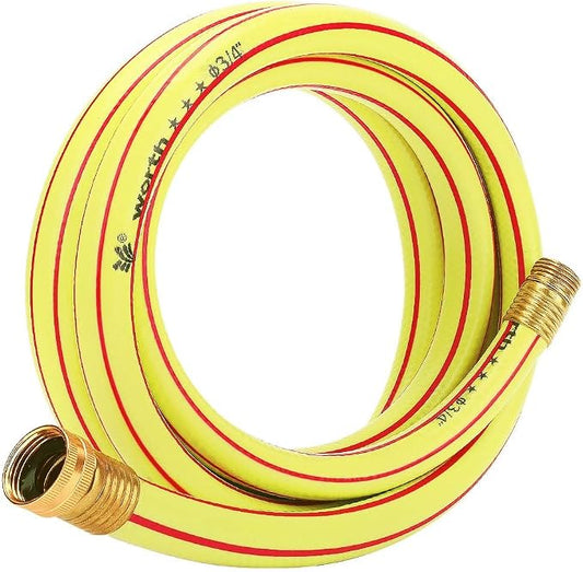 Yellow Garden Hose 3/4 in. x 25 ft. -Non Kinking, Leak Free, Flexible, Male to Female Fittings -Heavy Duty Lightweight Durable PVC Water Hose -150PSI Work & 500PSI Burst, for Lawn & Commercial Use