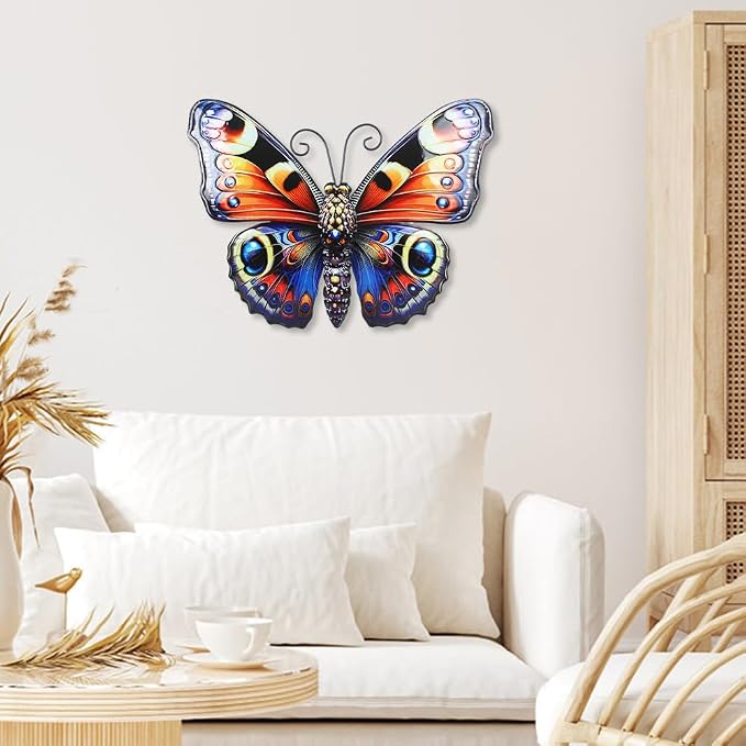 VEWOGARDEN Butterfly Wall Decor, Large Outdoor Metal Hanging Wall Art for Home Outside Patio Garden Fence Decorations