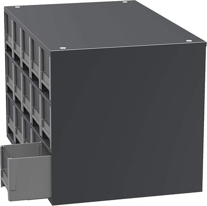 Akro-Mils Steel Garage Storage Cabinet, Small Parts Organizer Metal Cabinet for Hardware, Nails, Screws, Bolts, Nuts, and More, 17" W x 11" D x 11" H, 15-Drawer, Gray Cabinet/Gray Drawers (19715)
