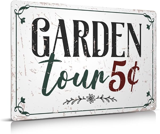 Funny Garden Decor Metal Sign - 12" x 8", Outside Signs, Gifts for Gardener, Plant Lover