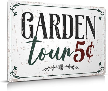 Funny Garden Decor Metal Sign - 12" x 8", Outside Signs, Gifts for Gardener, Plant Lover