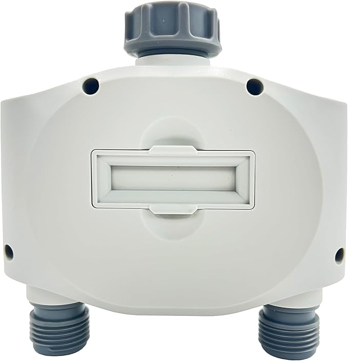 Gilmour Dual Outlet Water Timer for Garden Hose, Programmable Automatic Watering System, LCD Screen, Rain Delay, Battery Operated