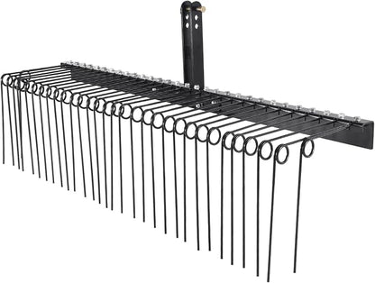 VEVOR Tow Behind Landscape Rake, 72" Lawn Dethatcher Rake with 32 Steel Tines, Attaches to Category 1, 3 Point Hitch for Tractor, Heavy Duty Tow Dethatcher for Leaves, Pine Needles, Straw, and Grass