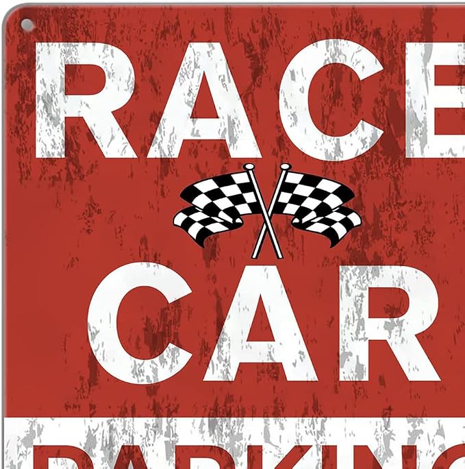 Car Room Wall Decor Vintage Metal Sign RACE CAR PARKING ONLY Signs For Boys Room Bedroom Garage Man Cave Art 12x8 Inches (Picture style-b-19)
