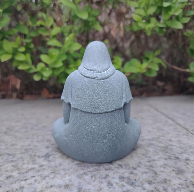 Aquarium Buddah Statue Sandstone Zen Buddha Sculptures for Garden Fish Tank Home Decorations (A)