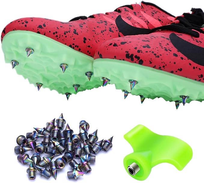 1/4 Inch Track Spikes, 100 Pieces Steel Track Shoe Spikes Replacements and Spike Wrench for Sports Running Track Shoes