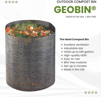 Geobin Compost Bin - 246 Gallon, Expandable, Easy Assembly, Made in The USA (Tan)