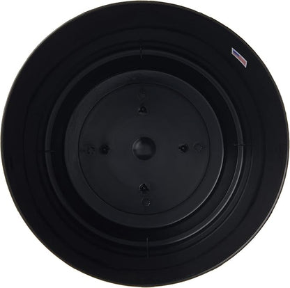 Root & Vessel Majestic Full Depth Round Cylinder Pot, Glossy Black, 8-Inch (10088)