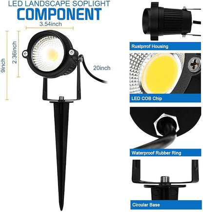 5W Spot Lights Outdoor 5000K Daylight White Flag Pole Light 12V~24V AC/DC LED Landscape Spotlights, Waterproof Low Voltage Landscape Lighting for Yar (12)
