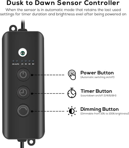 SUNTHIN Outdoor Landscape Lighting with Dusk to Dawn Sensor Controller, 6 Pack