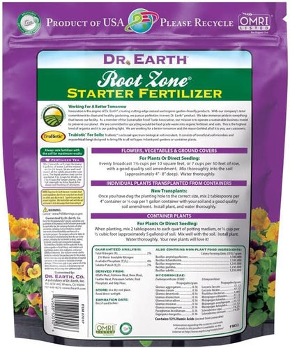 Dr. Earth 701P Organic 2 Starter & Transplant Fertilizer Poly, 4-Pound