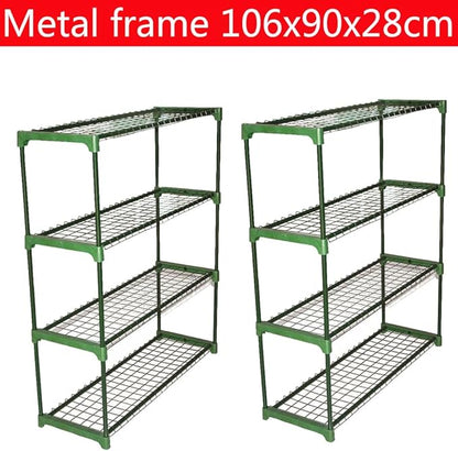 Panana 2 x Display Storage Racking for Garden Garage Greenhouse Staging Plant Stand Greenhouse 4-Tire Racking Shelving Unit for Garden Shed Garage