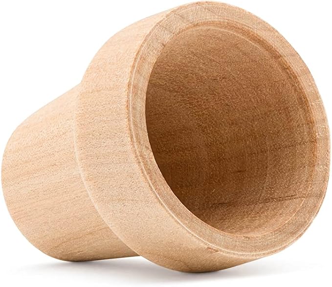 Mini Craft Flower Pot 5/8-inch x 9/16-inch, Pack of 100 Unfinished Flower Pot for Diorama, Model & Dollhouse, by Woodpeckers