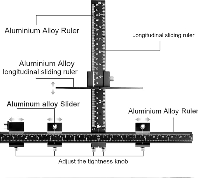 King&Charles Cabinet Hardware Jig, Aluminum Alloy Cabinet Handle Jig with Automatic Center Punch, Avoid Jitter Caused by Direct Drilling, Use for Handles and Pulls on Drawers/Doors.