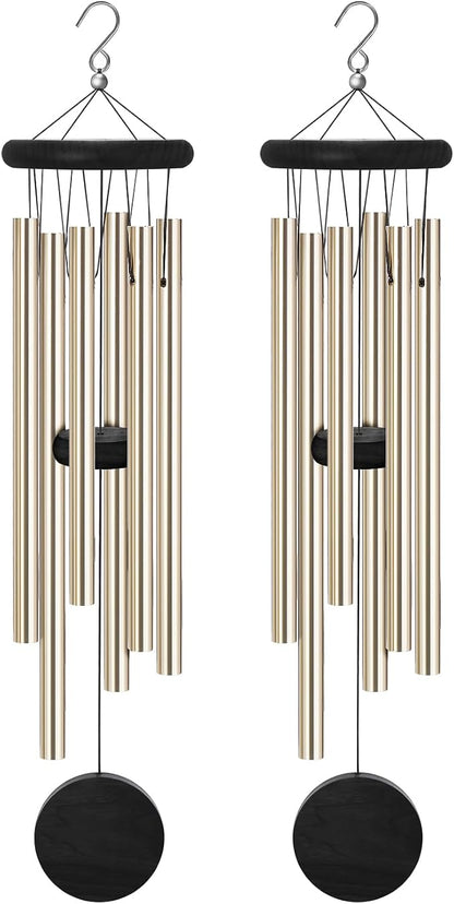2 Pack Memorial Wind Chimes Outdoor,Garden Wind Chimes with 6 Aluminum Alloy Tubes and Hook,Memorial Wind Chimes for Home Decor Garden Patio Outdoor