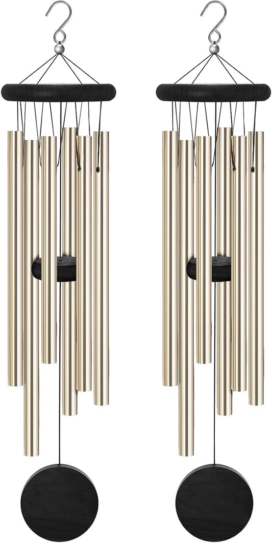 2 Pack Memorial Wind Chimes Outdoor,Garden Wind Chimes with 6 Aluminum Alloy Tubes and Hook,Memorial Wind Chimes for Home Decor Garden Patio Outdoor