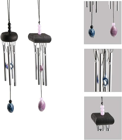 Wind Chimes, Creative Design 2 Pack Beautiful Garden Chimes, Portable Metal Wind Chimes for Home Garden Decoration, Small Size