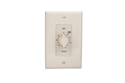 nsi INDUSTRIES TORK A506HW Spring-Wound In-Wall Twist Timer , 6-Hour Length and White Faceplate, for Automatic Shutoff of Fans or Lights