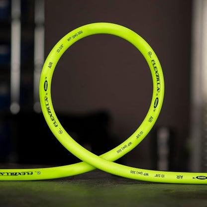 Flexzilla Air Hose with ColorConnex Industrial Type D Coupler and Plug, Heavy Duty, Lightweight, Hybrid, ZillaGreen - HFZ1450YW2-D, 50ft (Pack of 10)
