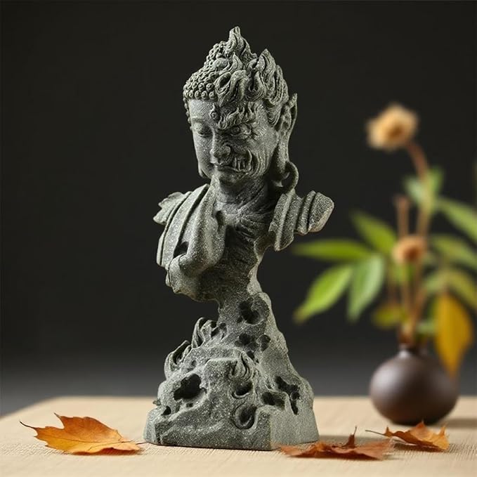 livelyfish Meditating Buddha Statue Zen Garden Statues Sandstone Thinker Buddha Sculpture Figurine for Fish Tank Aquarium Home Decorations, Gift (CS)