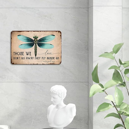 mmiishe Vintage Metal Garden Signs Plant Accessories Dragonfly Gifts for Women Men Gardeners Rustic Metal Wall Art for Home Gate Garden Cafes Patio Porch 8x12 Inches Birthday Anniversary Decoration