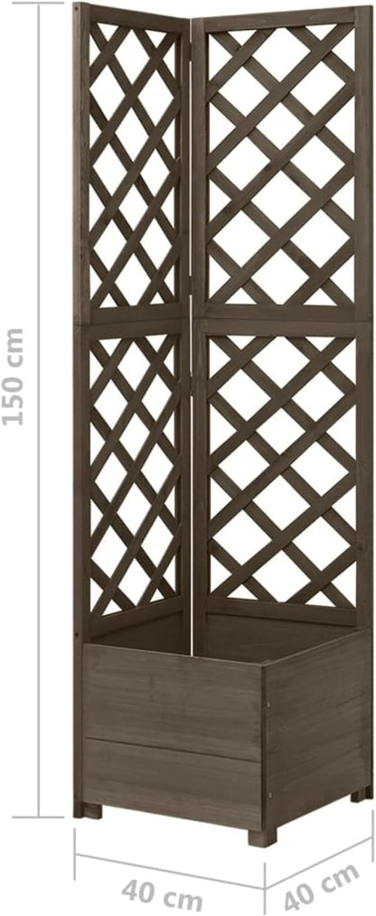 Corner Trellis Planter Garden Trellis Planter Raised Bed Flower Herb Box Wooden Climbing Plant Planter Box with Trellis for Outdoor 15.7"x15.7"x59" Solid Fir Wood