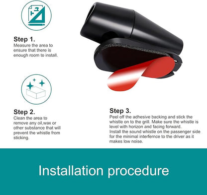 8Pcs Deer Whistles for Vehicles Wind Activated Black