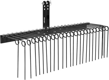 VEVOR 60 in Tow Behind Landscape Rake, 3 Point Hitch Lawn Dethatcher Rake, 26 Spring Steel Tines, for Category 1 Tractors, Heavy Duty & Rust-Resistant Rakes Tractor Attachments for Leaves Pine Needles