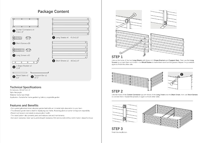 8x4x1ft Green Metal Raised Garden Bed Kit, Galvanized Outdoor Planter Box for Vegetables, Flowers, Herbs, and Succulents,240 Gallon Capacity