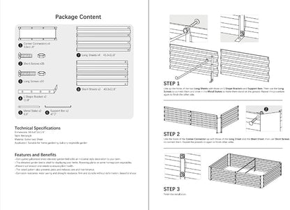 8x4x1ft Green Metal Raised Garden Bed Kit, Galvanized Outdoor Planter Box for Vegetables, Flowers, Herbs, and Succulents,240 Gallon Capacity
