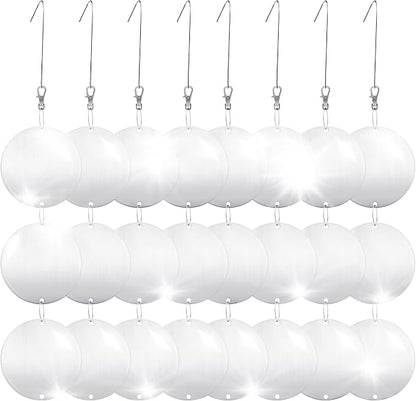 Hedoc Reflective Bird Scare Discs Set, 24PCS Large Double-Sided Bird Deterrents for Outside, Bird Reflectors to Keep Birds, Woodpeckers, Pigeons Away from House, Outdoor Garden, Patio and Yard