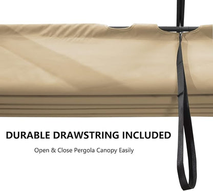 Pergola Shade Cover Replacement Canopy Top Compatible with 10 X 13 ft 6-Bar Pergola Frames - Beige (Canopy Size 116" W x 135" L, Canopy Top Only)