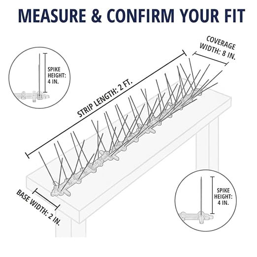 Bird-X Stainless Bird Spikes 8-Inch Extra-Wide, 2 Ft Strips, 100 Feet | Stainless Steel, Flexible Polycarbonate, Pigeons and Sparrows, Outdoor Areas