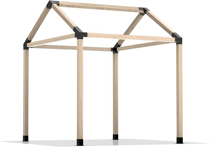 JEXALINE Pergola Kit for 4"x4" Lumber, Heavy Duty Pergola Brackets with 30° Slanted Pergola Whole-Set Kit, DIY Gazebo Kit for Outdoor Patio Backyard Garden, Fits Actual 3.6" x 3.6" Wood