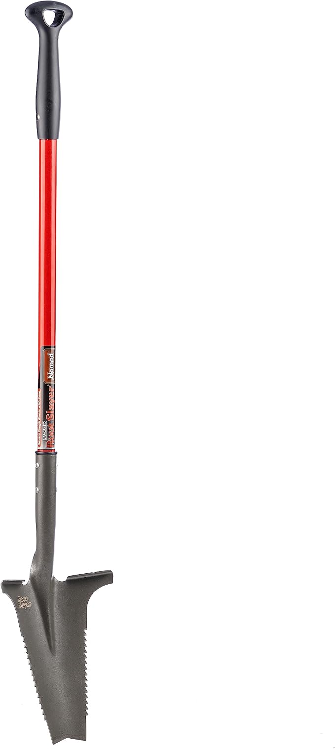 Root Slayer 22311 Nomad Garden Spade, Serrated Edge, Red