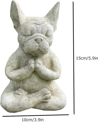 YWHWXB Meditating French Bulldog Figurine, Zen Yoga Dog Buddha Statue, Decorative Collectible for Home Garden Decoration