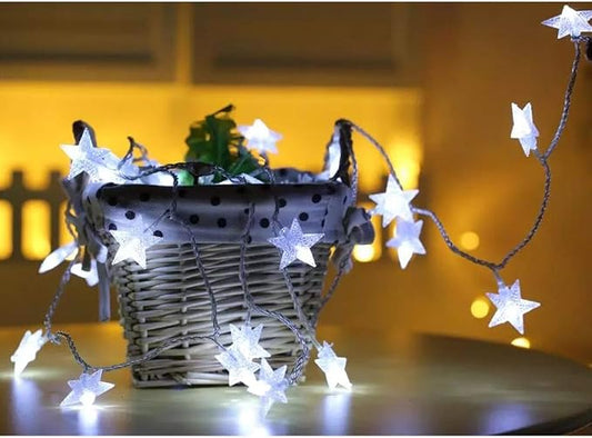 Twinkle Star 100 LED Star String Lights Plug in 33FT, White | Plug In, Waterproof, Indoor Outdoor Use, Bedroom Wedding Party Ramadan Christmas Decor